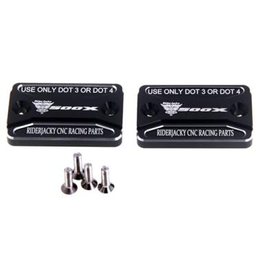 Imagem de Para Honda CB500X 2013-2018 2014 2015 2016 2017 Tampa do reservatório de fluido de freio dianteiro e traseiro da motocicleta CB 500X acessórios CB500 X peças modificadas (preto)