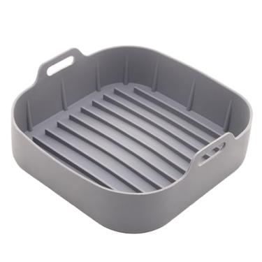 Imagem de LYOR - Forma Quadrada de Silicone para Air Fryer Cinza 20Cm x 7Cm