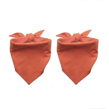 Imagem de EechicSpace Pacote com 2 bandanas laranja para cães pequenos