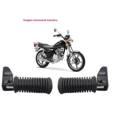 Imagem de Par Pedaleira Traseira Com Suporte Moto Suzuki Intruder 125 - MMB