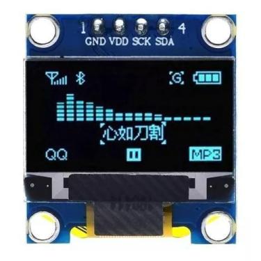 Imagem de Display Oled 0.96 I2c Azul Amarelo Arduino - BLUTU