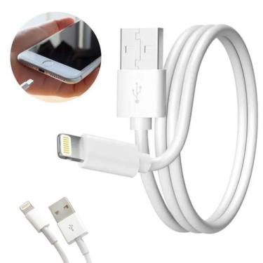 Imagem de Cabo Usb Ipho 1 Metro Branco Turbo Branco Garantia - 4.8A Max