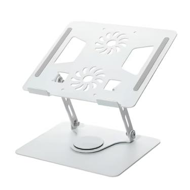 Imagem de Suporte para Notebook e Tablet em Aluminio Ajustável com Rotação 360º Portátil Dobrável Apoio Base de Metal Laptop até 17 Polegadas com Altura Regulável Vertical Ergonômico