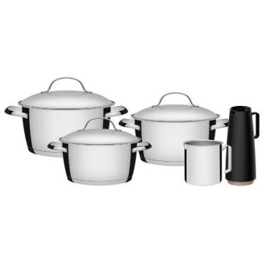 Imagem de Jogo De Panelas Aço Inox Allegra 5 Peças Tramontina