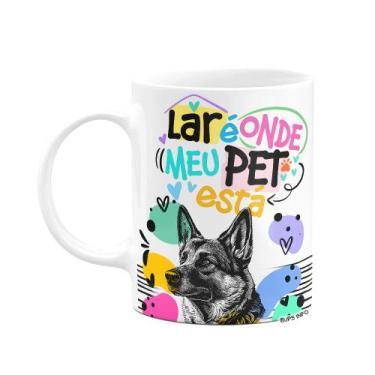 Imagem de Caneca - Lar é onde meu pet está - Cachorro Pastor Alemão - JPS INFO