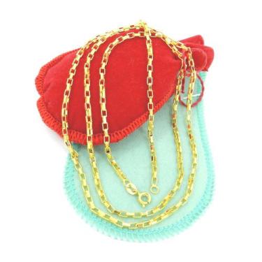 Imagem de Corrente Masculina 80cm 2mm Largura Folheado Ouro 18K CR727 - WNBIJOUT