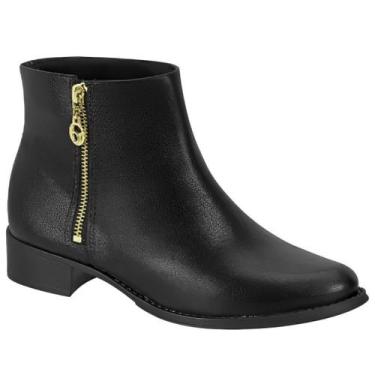 Imagem de Bota Beira Rio Napa Floather Cano Curto Feminina Preta, Preto, 35