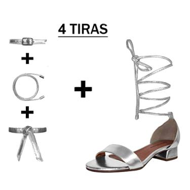Imagem de Sandália Troca Tira Salto Baixo Grosso 3cm Luiza Sobreira Prata Mod. 2198-2