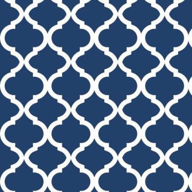 Imagem de Papel De Parede Adesivo Lavável Abstrato Azul Petróleo 12m - Colaí