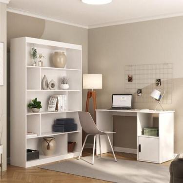 Imagem de Kit 2 Peças com Escrivaninha e Estante para Livros Marsala Espresso Mó