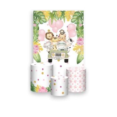 Imagem de Painel De Festa Vertical 1,50 x 2,20 + Trio De Capas Cilindro - Animai