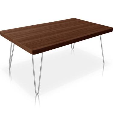 Imagem de Mesa de Centro Dublin Retangular em Aço e MDF Clean - Prata e Villandr