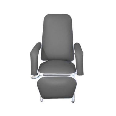 Imagem de Poltrona Reclinável Hospitalar Descanso Standard Azul Céu - Metal Solu