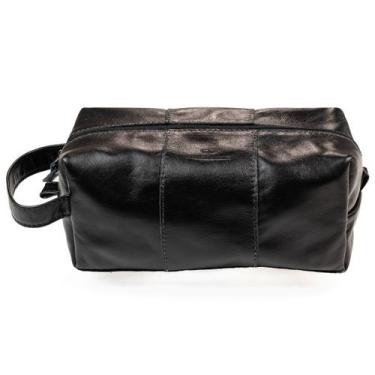 Imagem de Necessaire Burgos Com Alça Em Couro Bovino Organizador Portátil Com Fo