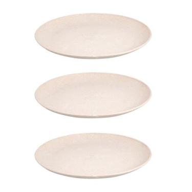 Imagem de 3 UN Prato Lanche Sobremesa Redondo Durável 20cm Bege - EVO