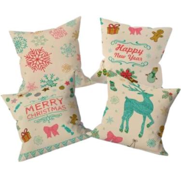 Imagem de Kit 4 Capas de Almofadas Natalinas Decoração - Gabi Flor Confecções, N