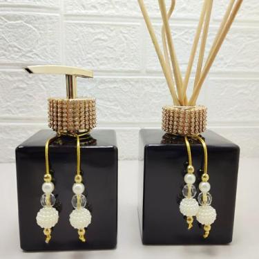 Imagem de Kit Lavabo Aromatizador Porta Sabonete Líquido Dispenser Aromatizador 