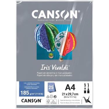 Imagem de Pct Papel Iris Vivaldi 25fls A4 185gr Canson Escolha a Cor, CINZA ESCU