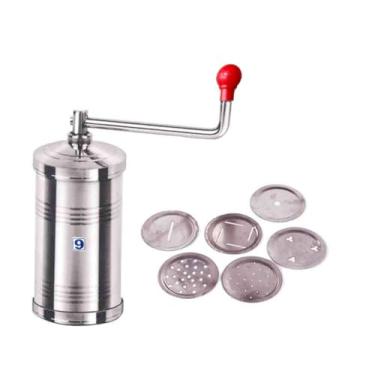 Imagem de Sev Maker de aço inoxidável, aço inoxidável Sev Sancha, máquina manual de massa Sev, cor prata