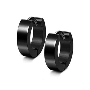 Imagem de Brinco Masculino de Argola Preto - Aço Inoxidável - PAR - Vorax Acessó