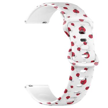 Imagem de Pulseira de silicone macia compatível com Garmin Forerunner 165/165 Music, Forerunner 35/45/45S, 20 mm, pulseira esportiva de substituição (Ladybug Simples)