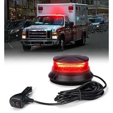 Imagem de Xprite Luz de farol rotativa de LED, luzes estroboscópicas de empilhadeira superbrilhantes de 12 a 24 V com base magnética para carrinhos de golfe de 12 a 24 V - vermelho