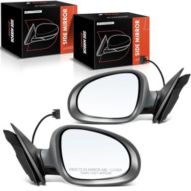 Imagem de A-Premium Par (2) espelhos retrovisores elétricos do lado do motorista e do passageiro - compatível com Volkswagen Passat 2006 2007 2008 2009 2010 - Aquecido manual dobrável preto com luz de seta