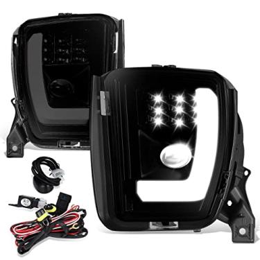 Imagem de DNA MOTORING FL-ZTL-364-SM Par de faróis de neblina de LED com chicote de fiação e interruptor compatível com 13-18 Ram 1500/19-22 Ram 1500 Classic,Lente fumê