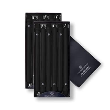 Imagem de Colonial Candle Vela cônica sem pingos clássica sem perfume, preta, 30,5 cm, pacote com 12