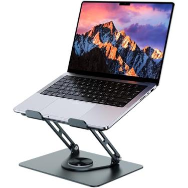 Imagem de MOKURU Suporte de laptop para mesa, suporte de computador ajustável para laptop, elevação dobrável de 360° para laptop, compatível com MacBook Pro, Air, Dell, HP, Lenovo, todos os laptops de 25 a 40