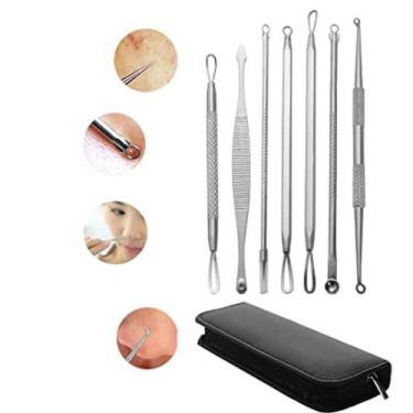 Imagem de Kit 7 Pinças Extrator De Cravos e Espinhas  Profissional Com Estojo - 