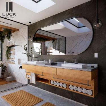 Imagem de Espelho Grande Decorativo Corpo Inteiro Oval  1,10X50 + Acessório Para