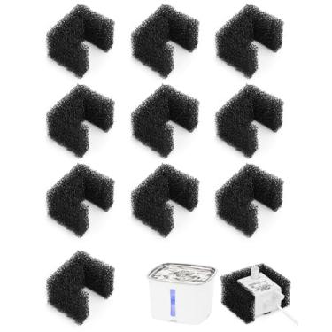 Imagem de Pacote com 10 filtros de espuma para fonte de água PetSafe Viva Pet - Substituição de filtro de bebedouro para animais de estimação - Preto