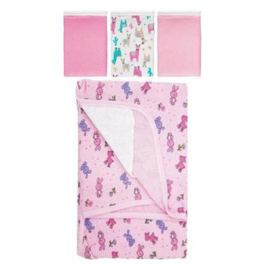 Imagem de Kit 4 Pçs Enxoval Bebe 1 Toalha De Banho C/ Capuz + 3 Babete - Dugu, R