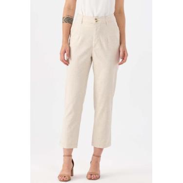 Imagem de Calça PKS Alfaiataria Reta Linho Natural, Bege, M