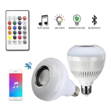Imagem de Lampada Bluetooth De Led Caixa De Som C Controle Rgb 12W
