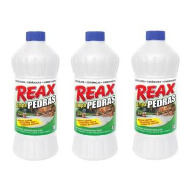 Imagem de Kit 3 Limpa Pedras Reax Remove Sujeiras Incrustadas Limo 3 L