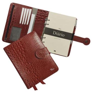 Imagem de Agenda Meu Diário Couro 159-R Raffai Couros, Vermelho Croco