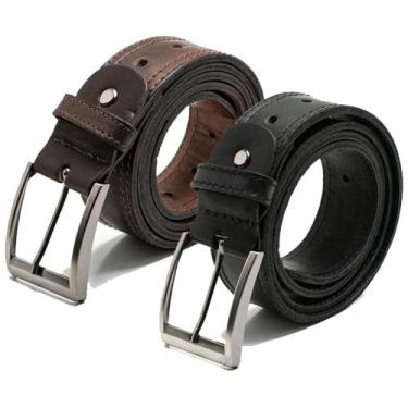 Imagem de Kit 2 Cintos Social Masculino Regulavél Couro Latego - Fênix Couros 
