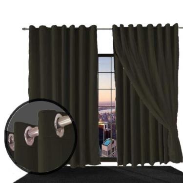 Imagem de cortina apartamento blackout Bruna sala 2,80 x 2,30 palha - Bravin Cor