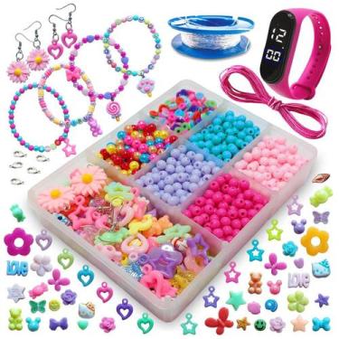Imagem de Kit  Maleta Pote Para Fazer Colar E Pulseira Infantil P7 - Armarinhos 