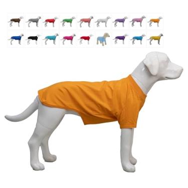 Imagem de Lovelonglong 2019 Trajes de animal de estimação Roupas de cachorro roupas em branco Camisetas para cães grandes médios pequenos 100% algodão 18 coresLovelonglong B-M (for Bulldog -25lbs) laranja