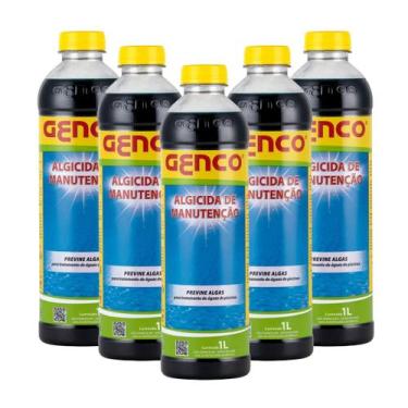 Imagem de Kit 5 Algicida Para Manutenção de Piscinas 1 Litro Genco