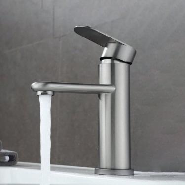 Imagem de Torneira Luxo Inox Lavatório Bancada Baixa Monocomando Escovada Inox Escovado