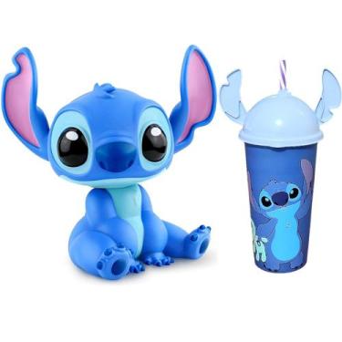 Imagem de Boneco Stitch na Caixa 15cm + Copo com Orelhas Stitch Disney - Roma
