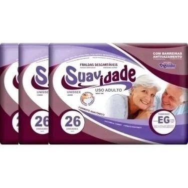 Imagem de KIT 3 FRALDA GERIÁTRICA SUAVIDADE EG - 26 unidades