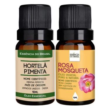 Imagem de Kit Óleo Essencial Hortelã + Óleo Vegetal Rosa Mosqueta 10Ml - Essênci