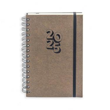 Imagem de AGENDA PLANNER 2025 TONY DIÁRIA MÉDIA ESPIRAL DUPLO MARROM TECA PAPELARIA