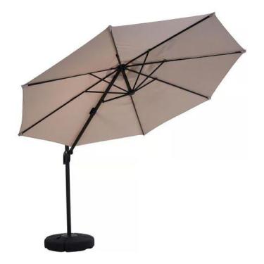 Imagem de Ombrelone Lateral Gigante 300cm Aluminio Uv 50 Com Base - JHC, Bege