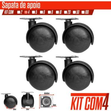 Imagem de Kit 4 Rodízio Giratorio Com Chapa para Móveis Pesados Sup 60kg - Oppea